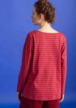 Gudrun Sjödén Pullover & Shirts>Basic-Streifenshirt aus Bio-Baumwolle Purpur-walderdbeere