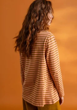 Gudrun Sjödén Pullover & Shirts>Basic-Streifenshirt aus Bio-Baumwolle Curry-lilie
