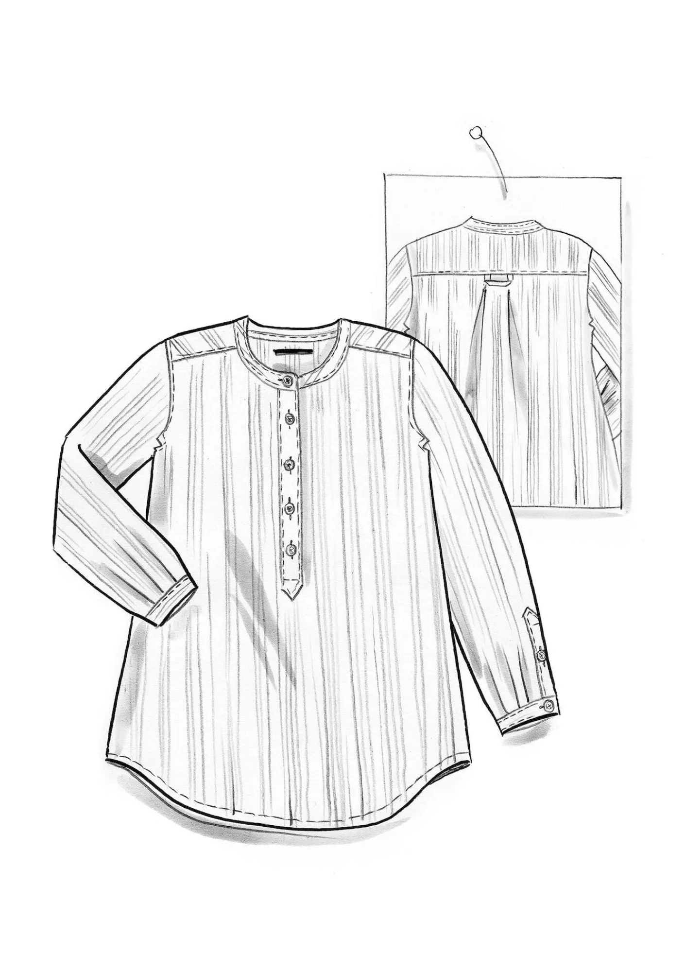 Gudrun Sjödén Blusen>Bluse „Ask“ aus Bio-Baumwolle Natur