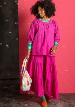 Gudrun Sjödén Blusen>Bluse aus Baumwolle/Seide Cerise