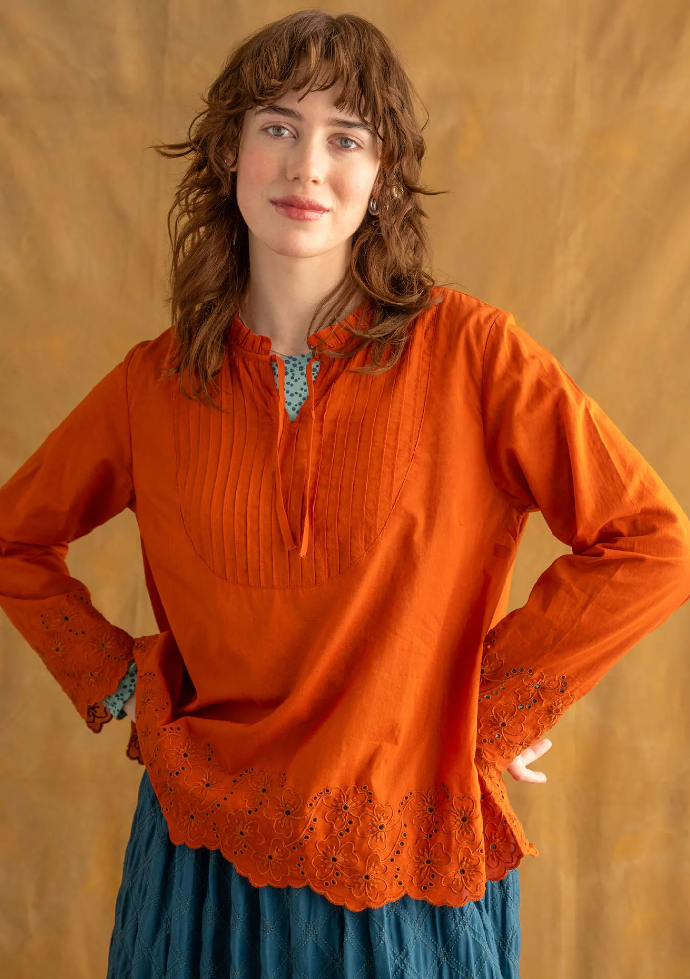 Gudrun Sjödén Blusen>Bluse „Birta“ aus Bio-Baumwolle Henna