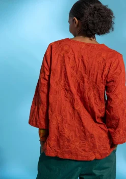 Gudrun Sjödén Blusen>Bluse „Clementine“ aus Bio-Baumwolle Kupfer