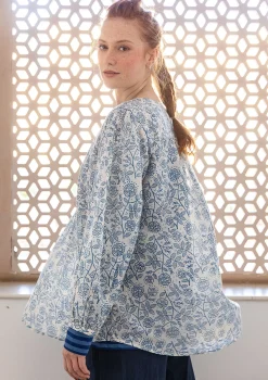 Gudrun Sjödén Blusen>Bluse „Lisa“ aus Bio-Baumwolle Zartindigo