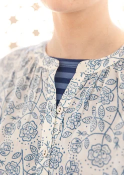 Gudrun Sjödén Blusen>Bluse „Lisa“ aus Bio-Baumwolle Zartindigo