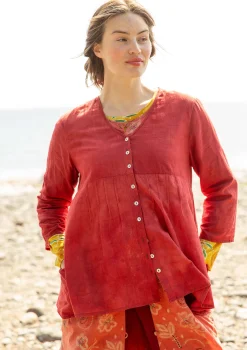Gudrun Sjödén Blusen>Bluse „Samira“ aus Bio-Baumwolle Rost