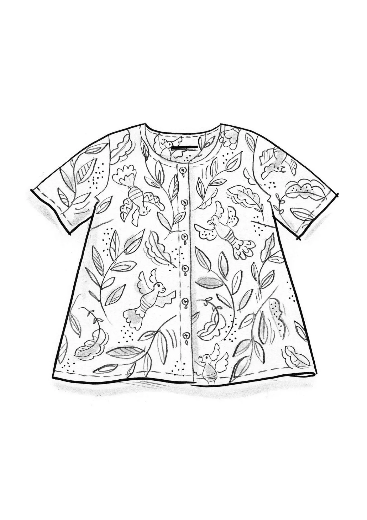 Gudrun Sjödén Blusen>Bluse „Uuve“ aus Bio-Baumwolle Schwarz