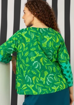 Gudrun Sjödén Blusen>Bluse „Uuve“ aus Bio-Baumwolle Basilikum