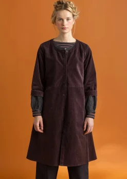 Gudrun Sjödén Kleider>Cordkleid aus Bio-Baumwolle/Elasthan Dunkelaubergine