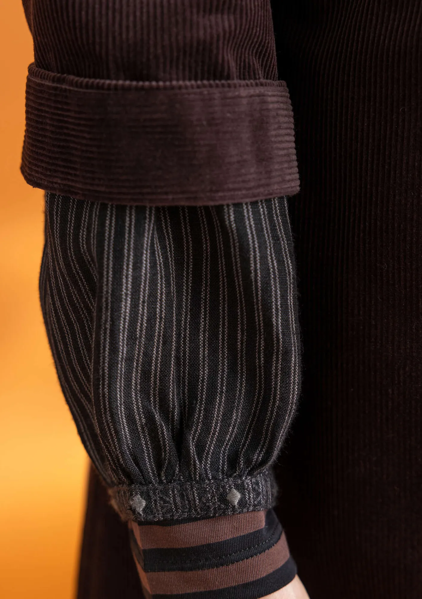 Gudrun Sjödén Kleider>Cordkleid aus Bio-Baumwolle/Elasthan Dunkelaubergine