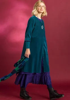 Gudrun Sjödén Kleider>Cordkleid aus Bio-Baumwolle/Elasthan Dunkelpetrol