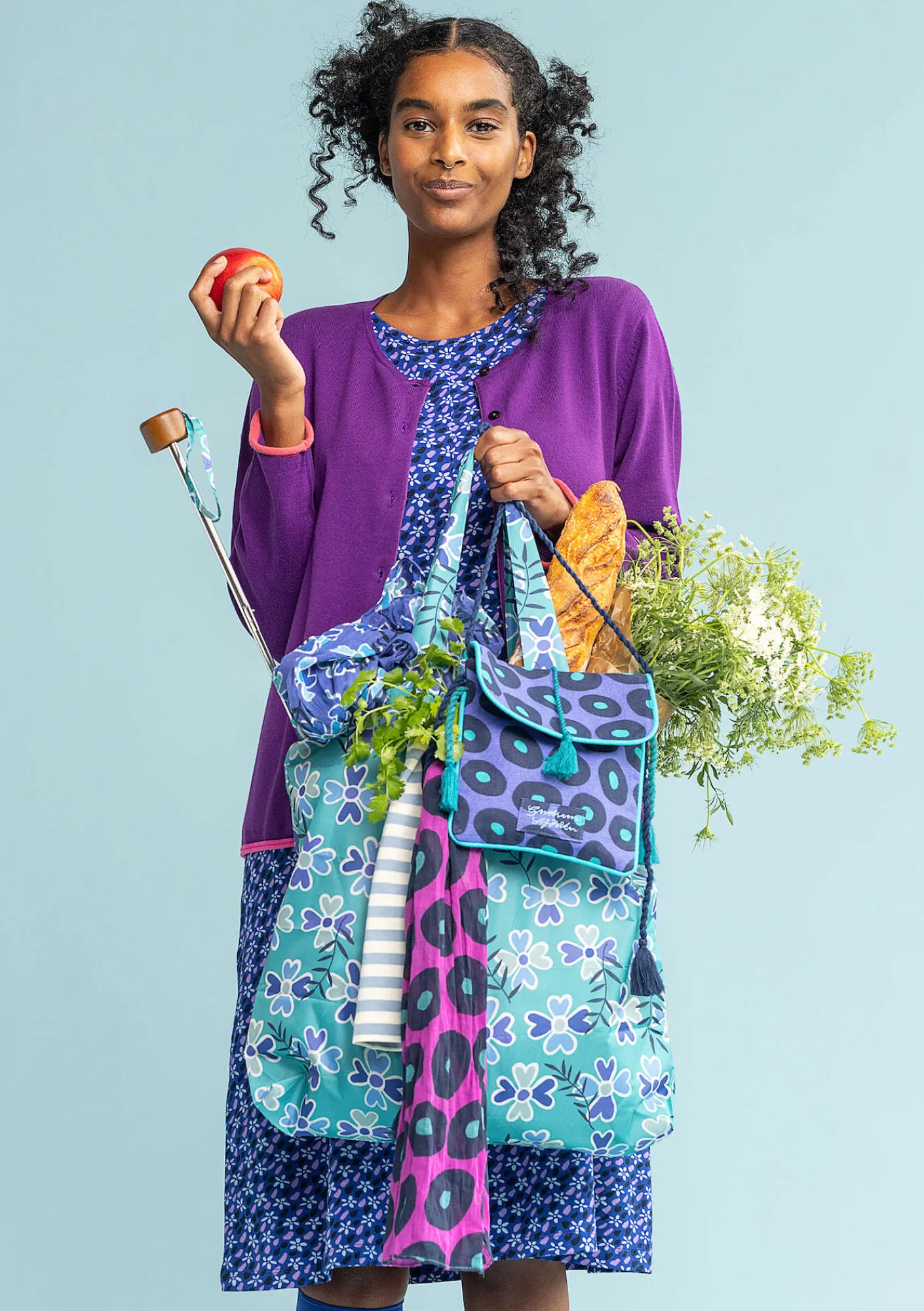 Gudrun Sjödén Taschen|Accessoires>Faltshopper „Peggy“ aus Recycling-Polyester Aqua