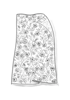 Gudrun Sjödén Gardinen|Heimtextilien>Gardine „Wild rose“ aus Leinen/Bio-Baumwolle Aschgrau