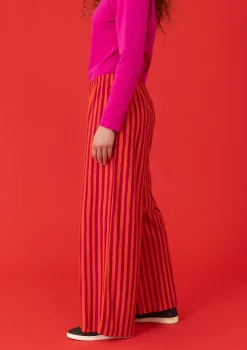 Gudrun Sjödén Hosen>Gestreifte Jerseyhose aus Bio-Baumwolle/Modal Lavarot-alpenveilchen