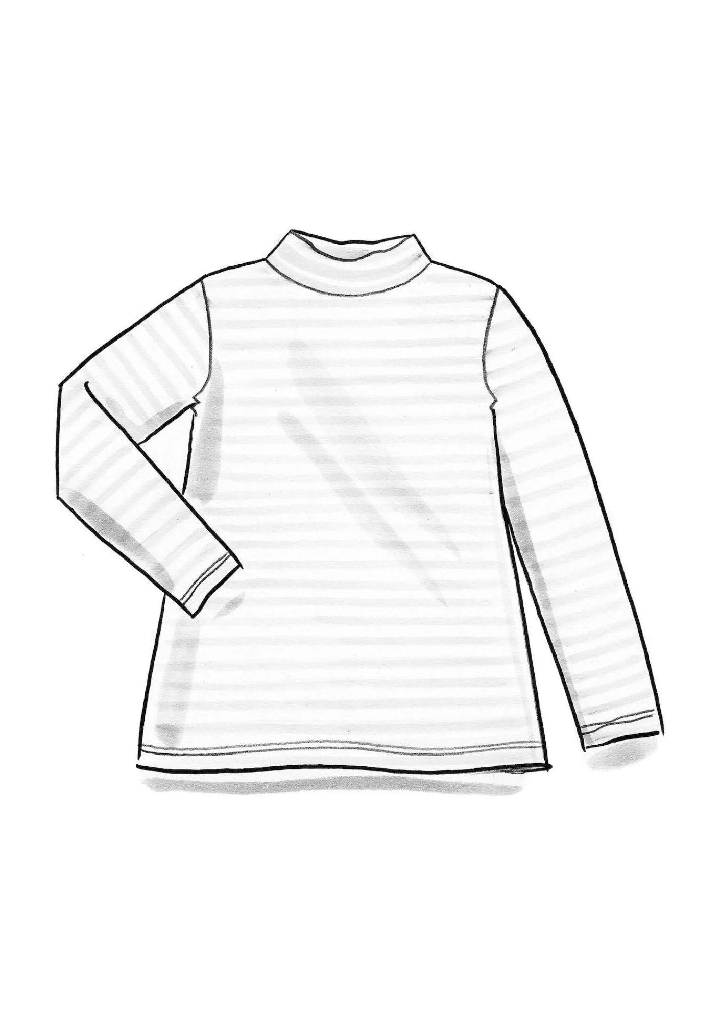 Gudrun Sjödén Pullover & Shirts>Gestreiftes Stehkragenshirt aus Bio-Baumwolle Indigoblau