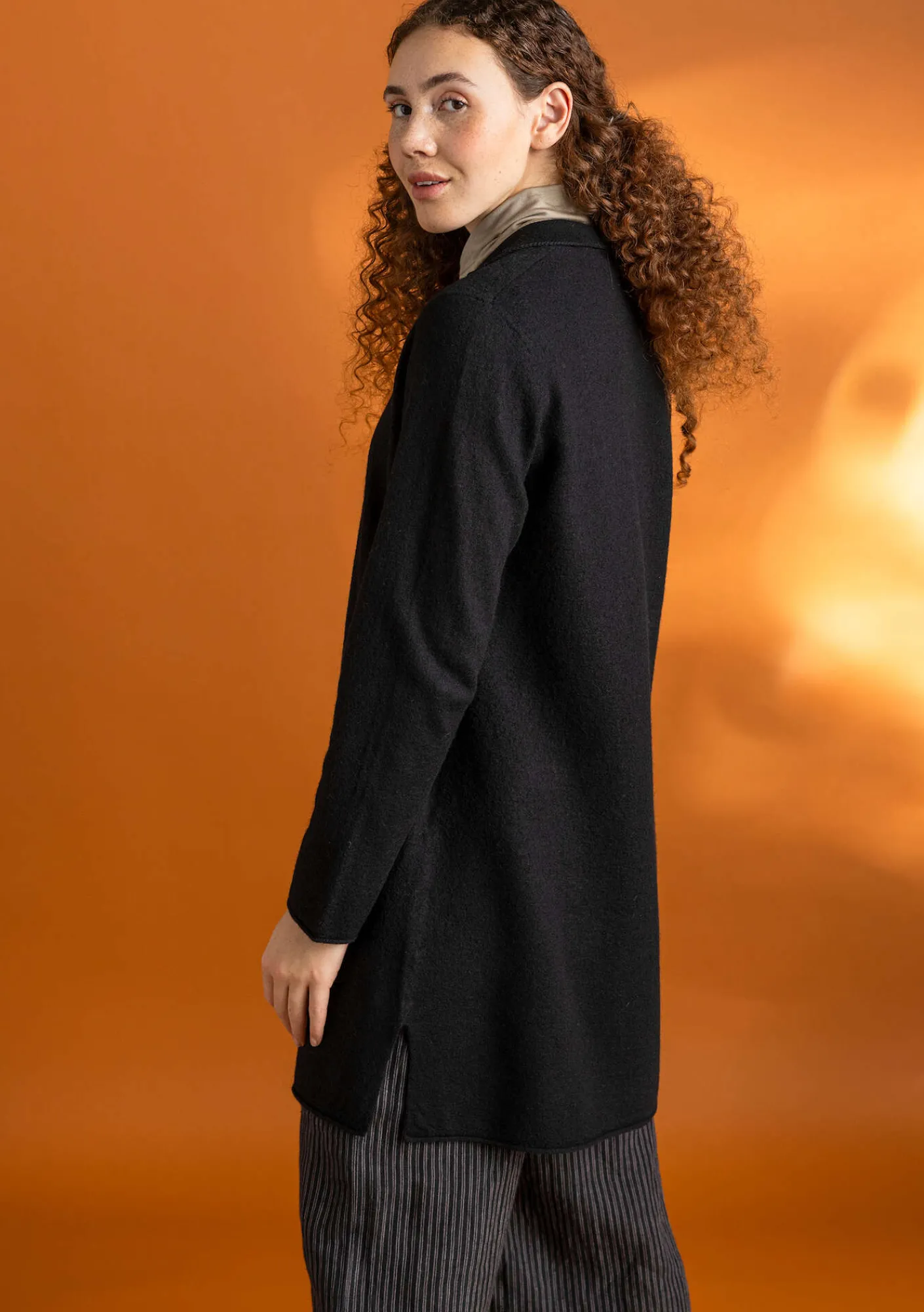 Gudrun Sjödén Jacken & Mäntel|Strickjacken>Gestrickter Blazer aus gefilzter Bio-Wolle Schwarz