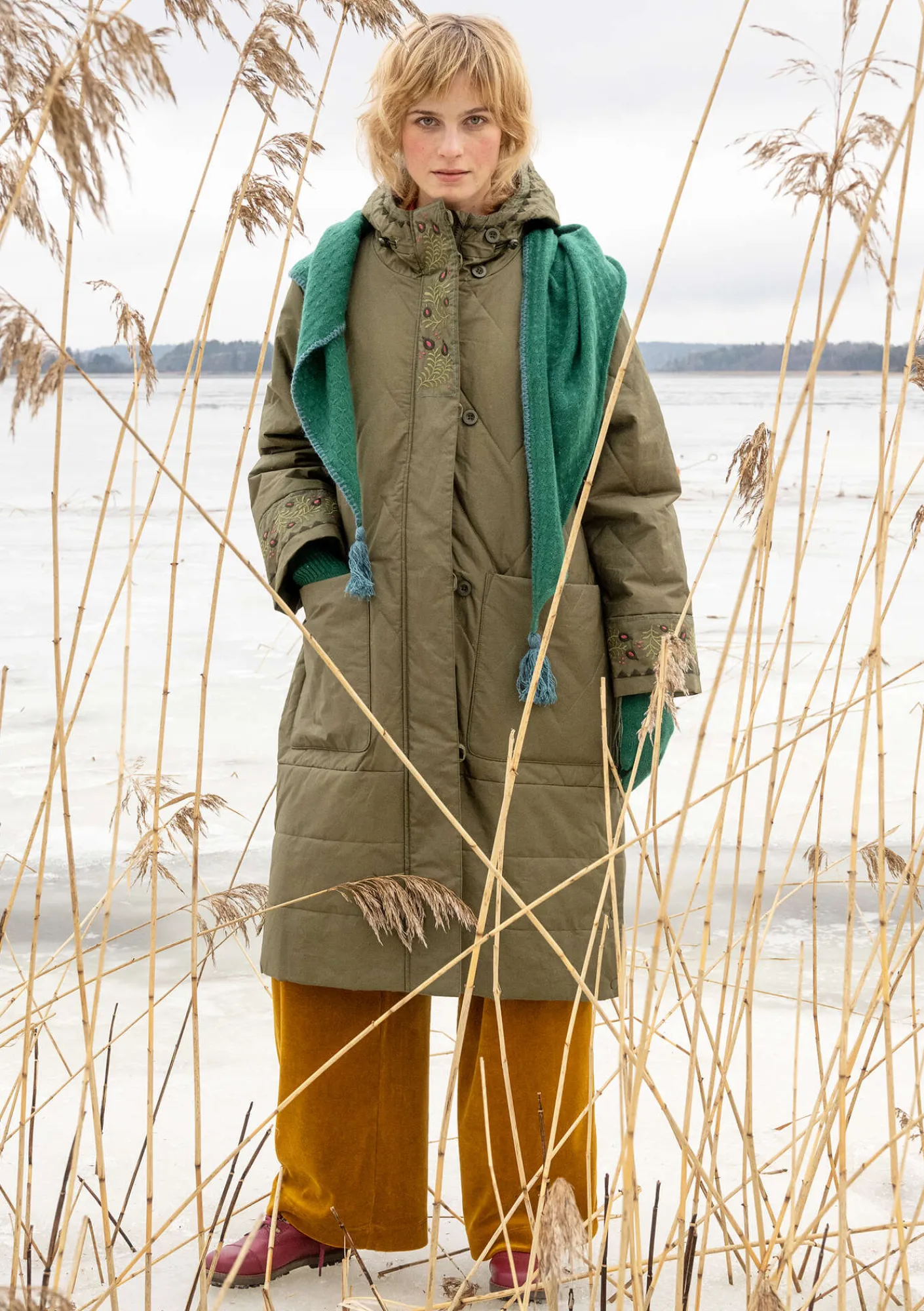 Gudrun Sjödén Jacken & Mäntel>Gewebter Steppmantel „Svalbard“ Weißdorn