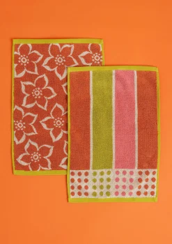 Gudrun Sjödén Frottee|Bad-Accessoires>Gästehandtuch „Flow“ aus Bio-Baumwolle (2er-Pack) Vogelbeere