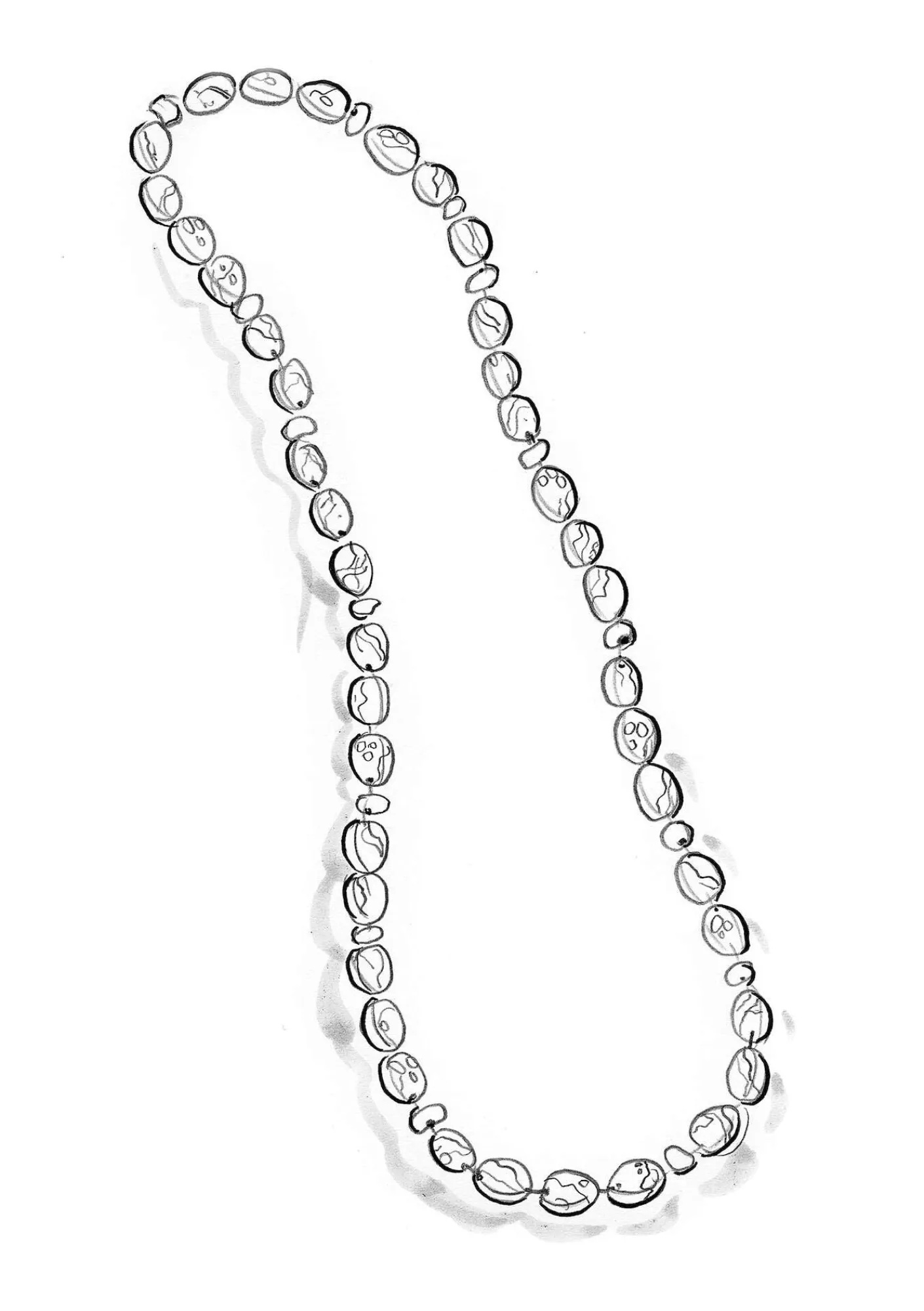 Gudrun Sjödén Schmuck>Halskette „Strandfynd“ aus Recycling-Glas/Recycling-Keramik Schwarz