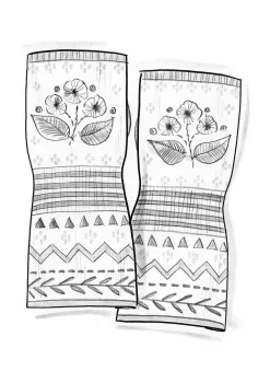 Gudrun Sjödén Accessoires>Handstulpen „Borealis“ aus Bio- und Recycling-Baumwolle/Wolle Avocado