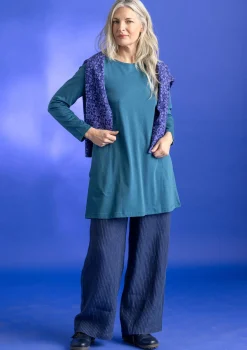 Gudrun Sjödén Hosen>Hose „Asta“ aus Leinengewebe Indigo-gestreift