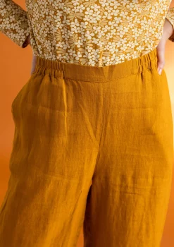 Gudrun Sjödén Hosen>Hose „Asta“ aus Leinengewebe Senf