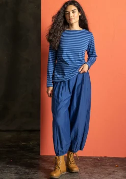 Gudrun Sjödén Hosen>Hose aus Baumwolle/Seide Indigoblau