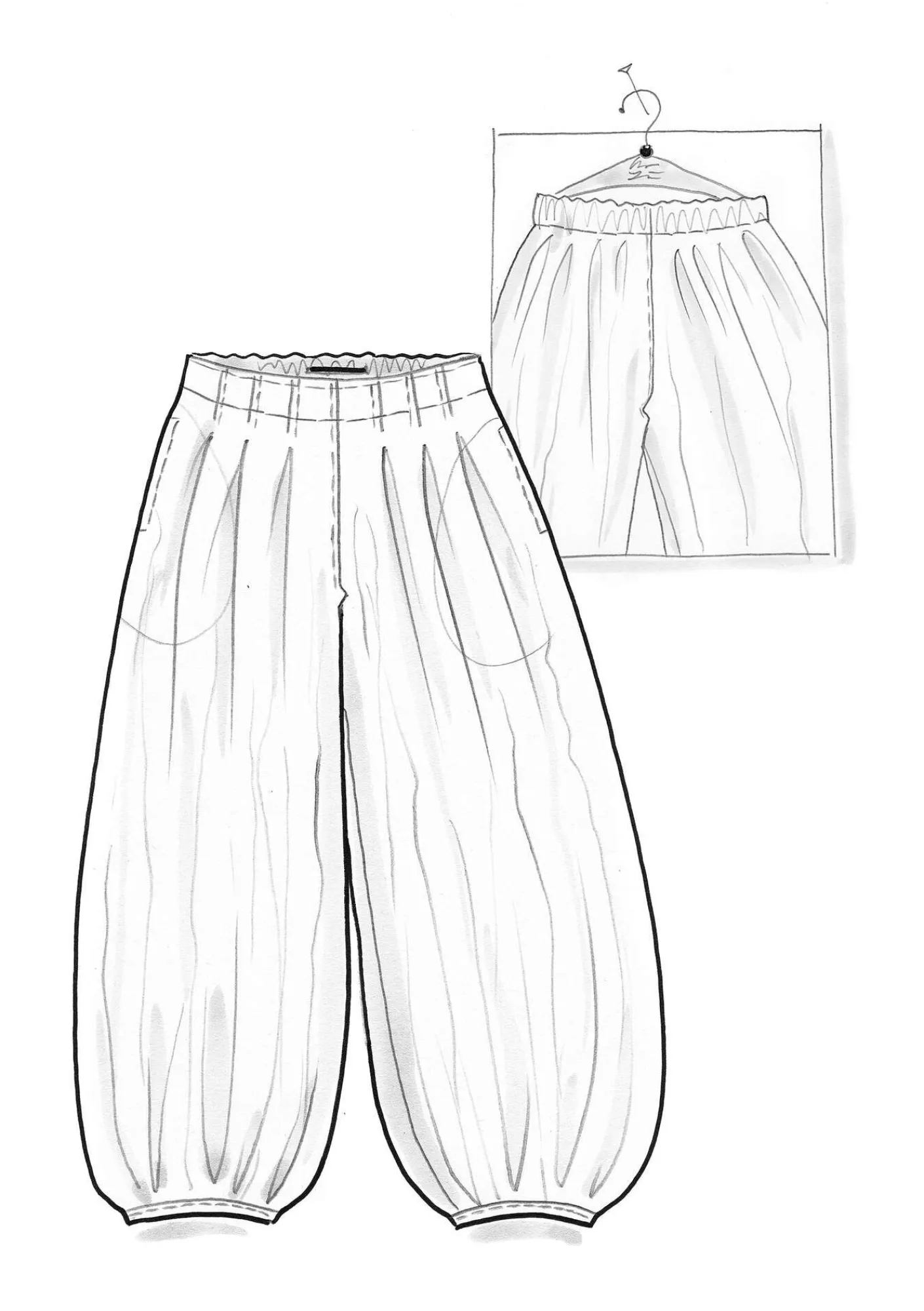 Gudrun Sjödén Hosen>Hose aus Baumwolle/Seide Cerise