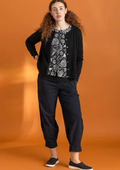 Gudrun Sjödén Hosen>Hose aus Bio-Baumwolldobby Schwarz