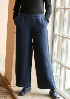 Gudrun Sjödén Hosen>Hose aus Leinengewebe Tinte