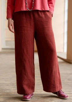 Gudrun Sjödén Hosen>Hose aus Leinengewebe Curryrot