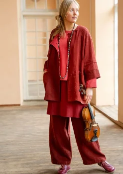 Gudrun Sjödén Hosen>Hose aus Leinengewebe Curryrot