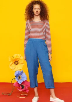 Gudrun Sjödén Hosen>Hose „Margit“ aus Leinen/Modal-Gewebe Eismeerblau