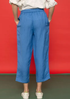 Gudrun Sjödén Hosen>Hose „Margit“ aus Leinen/Modal-Gewebe Eismeerblau