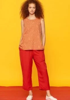 Gudrun Sjödén Hosen>Hose „Margit“ aus Leinen/Modal-Gewebe Papageienrot