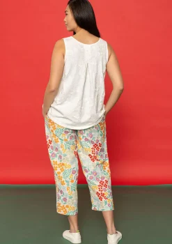 Gudrun Sjödén Hosen>Hose „Margit“ aus Leinen/Modal-Gewebe Vanille-bedruckt