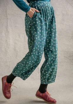 Gudrun Sjödén Hosen>Hose „Mud“ aus Bio-Baumwollgewebe Dunkelindigogrün