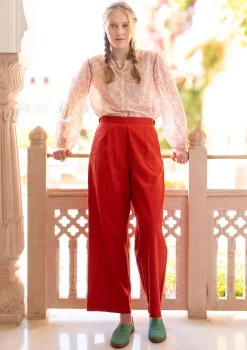 Gudrun Sjödén Hosen>Hose „Stina“ aus Bio-Baumwollgewebe Kupfer