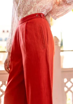 Gudrun Sjödén Hosen>Hose „Stina“ aus Bio-Baumwollgewebe Kupfer