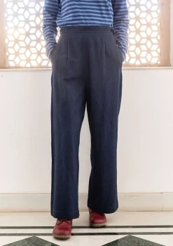 Gudrun Sjödén Hosen>Hose „Stina“ aus Bio-Baumwollgewebe Tinte