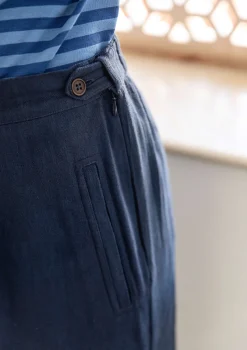 Gudrun Sjödén Hosen>Hose „Stina“ aus Bio-Baumwollgewebe Tinte