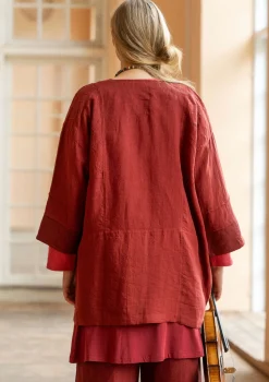 Gudrun Sjödén Jacken & Mäntel>Jacke „Andante“ aus Leinen Curryrot
