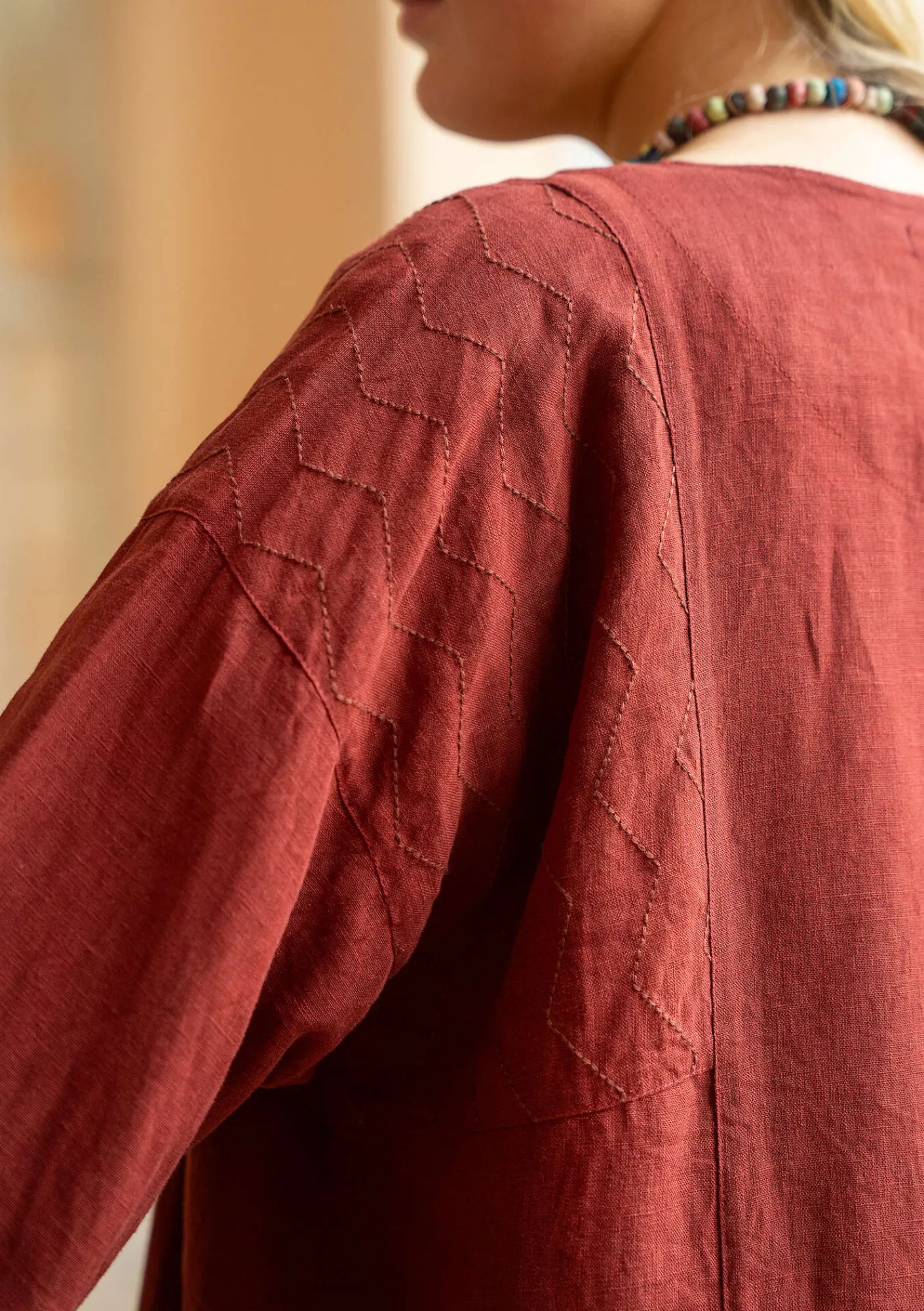 Gudrun Sjödén Jacken & Mäntel>Jacke „Andante“ aus Leinen Curryrot