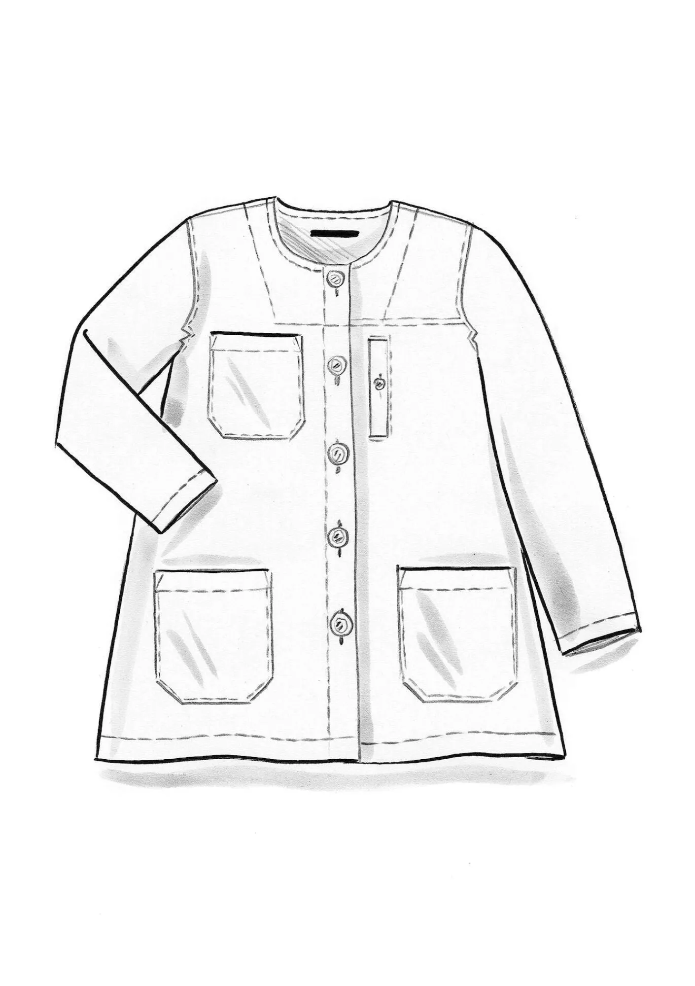 Gudrun Sjödén Jacken & Mäntel>Jacke aus Leinen/Bio-Baumwolle Leinenblau