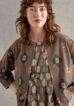 Gudrun Sjödén Jacken & Mäntel>Jäckchen „Harda“ aus Baumwollgewebe Kartoffel