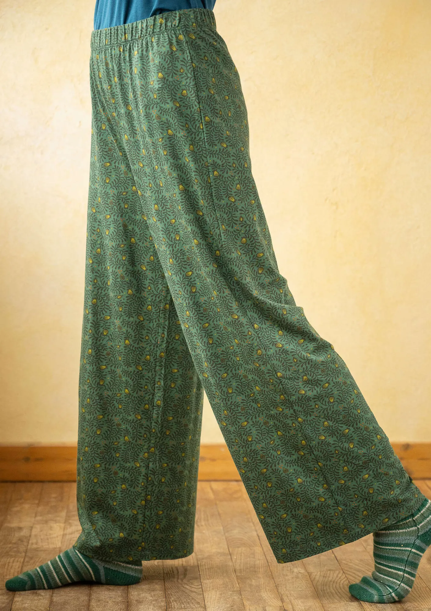 Gudrun Sjödén Hosen>Jerseyhose „Aurora“ aus Bio-Baumwolle/Modal/Elasthan Pfauengrün