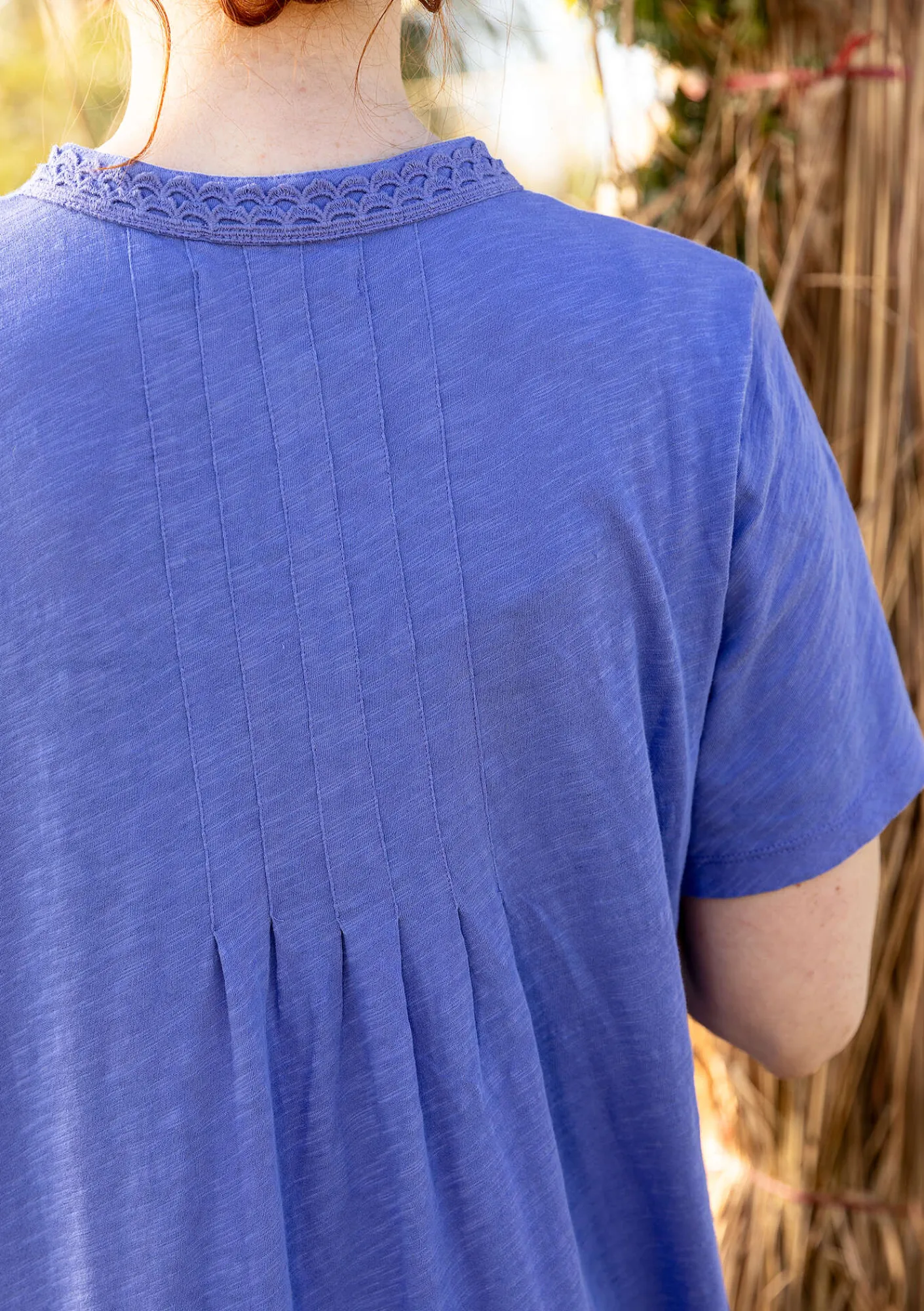 Gudrun Sjödén Kleider>Jerseykleid aus Bio-Baumwolle Lotusblau