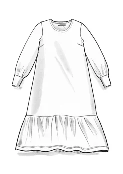 Gudrun Sjödén Kleider>Jerseykleid aus Bio-Baumwolle/Leinen Schwarz