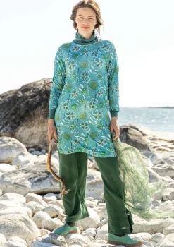 Gudrun Sjödén Kleider>Jerseykleid „Bhumika“ aus Bio-Baumwolle/Modal Blauhäher