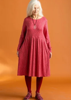 Gudrun Sjödén Kleider>Jerseykleid „Helga“ aus Lyocell/Elasthan Koralle/gemustert