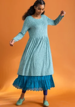 Gudrun Sjödén Kleider>Jerseykleid „Helga“ aus Lyocell/Elasthan Jade-gemustert